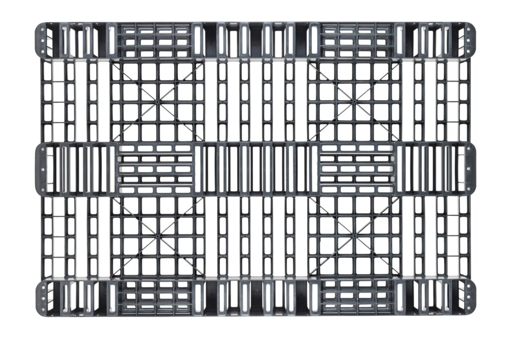 Kunststoff Europaletten SL1 1200 x 800 x 120 mm, HDPE G basaltgrau 7mm