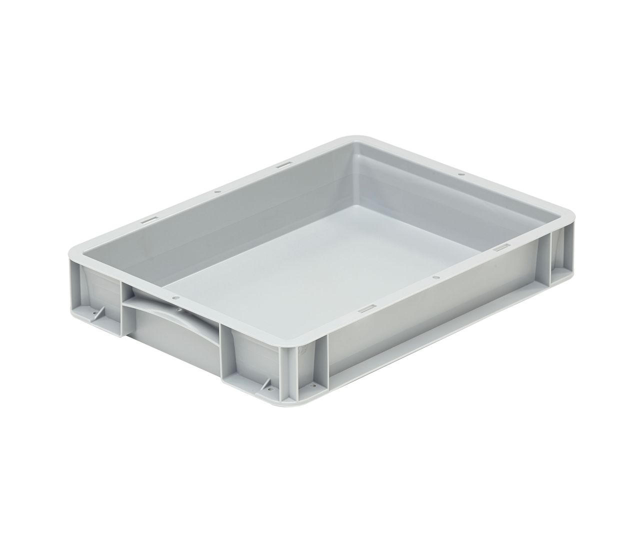 Behälter basicline geschlossen, geschlossener Griff, 400x300x70 mm, Farbe grau