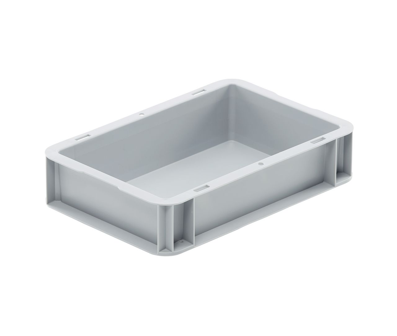Behälter basicline geschlossen, geschlossener Griff, 300x200x70 mm, Farbe grau