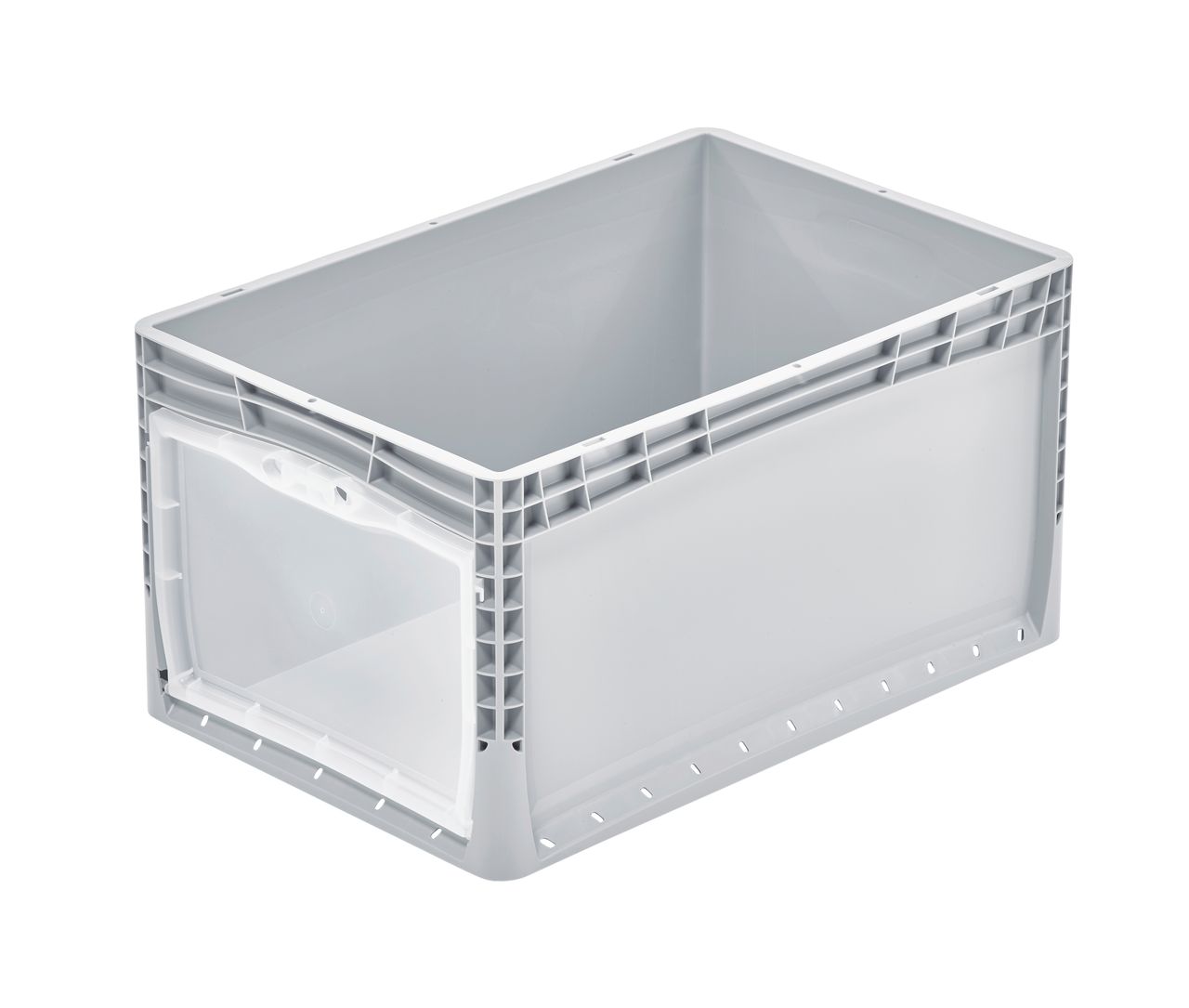 Behälter lightline mit Öffnung und Klappe 600 x 400 x 320 mm  Farbe: transluzent