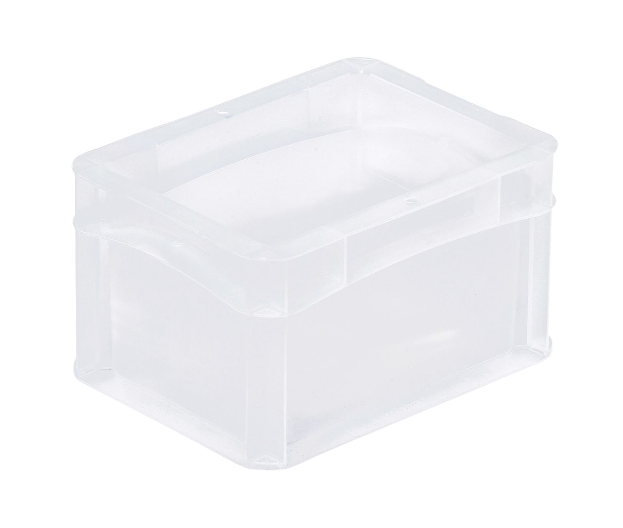 Behälter basicline geschlossen, geschlossener Griff, 200x150x120 mm, Farbe transluzent